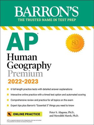 cover image of AP Human Geography Premium, 2022-2023: Comprehensive Review with 6 Practice Tests + an Online Timed Test Option